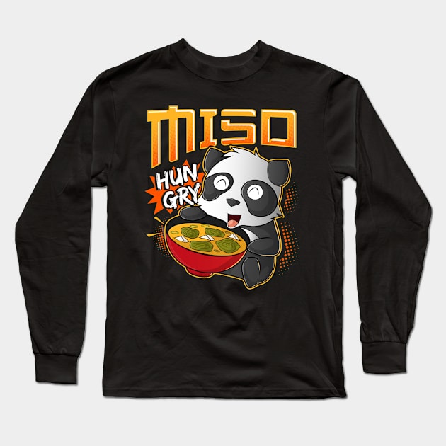 Miso Hungry Kawaii Panda Cute Anime Noodles Ramen Long Sleeve T-Shirt by theperfectpresents